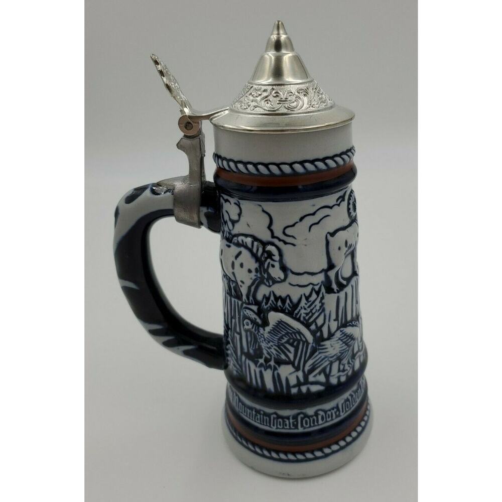 Vintage Avon Stein 1976 Lidded Alaskan Rocky Wild Animal - Picture 1 of 12
